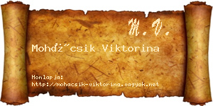 Mohácsik Viktorina névjegykártya